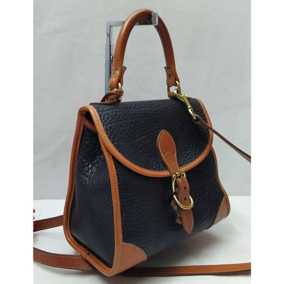 Dooney & Bourke Black Pebbled Leather Buckle Satchel Bag - Vintage Made in USA - Picture 2 of 16